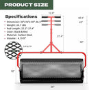Compost Peat Moss Spreader for Lawn, 36 Inch Compost Roller Spreader with Adjustable T-Shaped Handle, Upgraded Side Clasps, Durable Lightweight Metal Roller, Lawn Garden Yard Care by GreenHaven Gardens