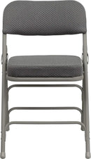 Flash Furniture Hercules Series Metal Folding Chairs with Cushioned Seat, Fabric Upholstered Event Chairs with 300-lb. Static Weight Capacity, Set of 4, Gray by GreenHaven Gardens