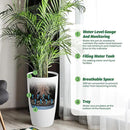 22" Tall Round Planter Set of 2, Self Watering Pots for Indoor Plants, Large Flower Pot Outdoor with Built-in Drainage and a Water Level Monitor, for Patio, Porch, Living Room, or Home Office, White by CozyNest Decor