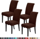 Joccun Chair Covers for Dining Room Set of 4,Dining Chair Slipcovers Stretch Dining Room Chair Covers Seat Protector,Washable Parsons Chair Cover for Home,Hotel(Chocolate,4 Pack) by CozyNest Decor