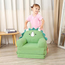 Foldable Kids Sofa, Triceratops Toddler Couch With Tri Folding Foam Cushions, Comfy Couch for Ages 18 Months and Up by TinyTreasures Baby Boutique