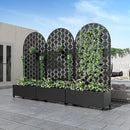 Casaphoria Metal Raised Garden Bed with Trellis and Wheels, 72"x35"x16" Arched Planter Box for Climbing Plants, Vegetables & Vines, Features Drainage Holes and Privacy Screen (Black-Brick) by GreenHaven Gardens