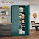 71" Metal Pantry Cabinet, Tall Kitchen Pantry Storage Cabinet with 4 Adjustable Shelves and Gold Handles, Green Cupboard for Kitchen, Dining Room, Living Room by CozyNest Decor