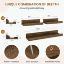 Axeman Picture Ledge Shelf, Floating Shelves for Wall Decor Storage Set of 6, 16 inch Floating Wall Mounted Shelves, Wall Shelves with Lip for Living Room, Bedroom, Nursery, Bathroom, Kitchen, Walnut by TinyTreasures Baby Boutique