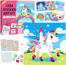 Gem Art Sticker Kit, Arts and Crafts for Kids Age 4-12, 8 Unicorn Princess Themes Diamond Art Kit, Gemstone Sticker Crafts Christmas Birthday Gifts for Girls Ages 4,5,6,7,8 Year Old (Pink-Unicorn) by TinyTreasures Baby Boutique