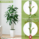 Artificial Dracaena Tree Artificial Silk Tree Faux Tree with White Tall Planter Fake Tropical Yucca Floor Plant (1, White Tall Planter, 6 FT) by CozyNest Decor
