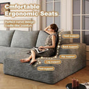 136" Sectional Couches for Living Room Modern Modular Sofa with L-Shape Couchs Upholstered Boneless Couch Deep Seat Sectional Couch with Chaise (Grey, Right Facing Chaise+3Seaters+Ottoman) by CozyNest Decor