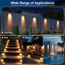 Solar Fence Lights Outdoor Waterproof IP65, 8 Pack Fence Lights Solar Powered 60 Lumens Auto On/Off Step Wall Lights Outside Decorations for Yard, Porch, Patio, Stairs, Pool, Deck, Garden- Warm Light by GreenHaven Gardens
