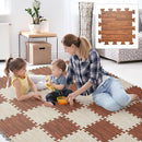 Skyweaver 36 Tiles Soft Non-Toxic Baby Play Mat for Floor EVA Foam Jigsaw Puzzle Play Mat, Interlocking Squares with 0.6inch for Babies, Toddlers & Kids Gym, Nursery, Playroom, Brown by TinyTreasures Baby Boutique