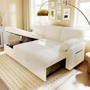 VanAcc Sofa Bed, Sleeper Sofa- 2 in 1 Pull Out Couch Bed with Storage Chaise for Living Room, White Sherpa 84in x 59in x 39in by CozyNest Decor