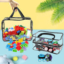 6 Packs Widen X-Large Toy Storage Bags 12.6×9.25×6.9In with Labels, Reusable Clear PVC Board Game Storage, Travel Waterproof Organizer Bags with Zipper for Building Blocks, Puzzle, Stuffed Animals by CozyNest Decor