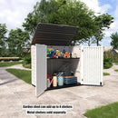 Resin Outdoor Storage Shed, 38 cu.ft Outdoor Storage Box Waterproof for Garden Tools, Patio Furniture, Trash Cans, Garage Storage, Customized Shelves & Lockable (Off White) by GreenHaven Gardens