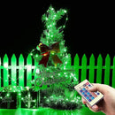 RUICHEN Green Dimmable Fairy Lights Plug in, Super Long 165 Ft 500 LED Twinkle String Lights with Remote, Waterproof Silver Wire Firefly Lights for Christmas Wedding Party Bedroom Patio Garden by GreenHaven Gardens