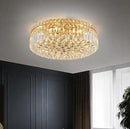 6-Lights Gold Crystal Flush Mount Chandelier Light Fixture K9 Crystals Modern Ceiling Lights Elegant Pendant Lamp for Bedroom,Hallway,Bar,Living Room,Dining Room,H5.9 xW20 (Bulbs Not Included) by CozyNest Decor