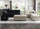 Belffin Modular Reversible Sectional Sofa U Shaped Couch with Storage Seat with Chaise Velvet Black by CozyNest Decor