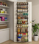 10-Tier Over The Door Pantry Organizer, Pantry Organization and Storage, Black Metal Hanging Adjustable Basket, Wall Spice Rack Seasoning Shelves, Home & Kitchen Essentials by CozyNest Decor
