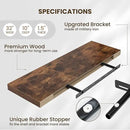 Fun Memories Floating Shelves for Wall, 32 Inch Long Floating Shelves Set of 2, 32 x 10 Wooden Shelves for Wall, Large Storage Shelves, Hanging Shelves for Bathroom Kitchen Bedroom, Rustic Brown by CozyNest Decor