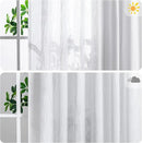 MYSKY HOME Patio White Curtains for Sliding Door, Living Room Curtains & Drapes Soft Cotton Farmhouse Window Treatments 90 inch Length 1 Panel Set Linen Look Semi Sheer Draperies, 100" W x 90" L by CozyNest Decor