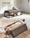 SONGMICS Velvet Storage Ottoman Bench, Foot Rest with Legs, 15.7 x 43 x 15.7 Inches, End of Bed Bench, Storage Chest, Load up to 660 lb, for Living Room, Bedroom, Entryway, Walnut Brown ULSF089K01 by CozyNest Decor