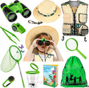 INNOCHEER Kids Explorer Kit & Bug Catcher Kit & Safari Costume Kit, Outdoor Exploration Set with Hat, Vest, Butterfly Net and Bugs Book for Boys Girls 3-12 Years Old (Camouflage Green) by TinyTreasures Baby Boutique
