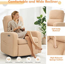 Swivel Rocker Recliner, Oversized Power Nursery Recliner Chair, Swivel Glider Reclienr with Removable Cushion, Upholstered Boucle Recling Chair for Nursery Living Room Bedroom, Teddy Camel by TinyTreasures Baby Boutique