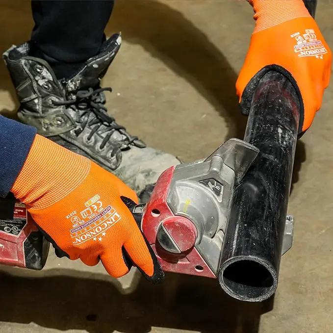 linconson 12 Pack Safety Performance Series Construction Mechanics Wrinkle Latex Work Gloves, photo 3 of 6