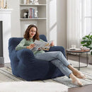 Recaceik Bean Bag Chairs, Tufted Soft Stuffed Bean Bag Chair with Filler, Fluffy Lazy Sofa, Imperial Lounger Giant Bean Bag Chair for Bedroom, Living Room, Blue, Large by CozyNest Decor
