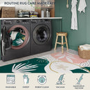 Lahome Area Rugs 4x6 Washable Soft Bedroom Rugs - Non-Slip Ultra-Thin Rugs for Entryway Stain Resistant Floor Rug, Boho Botanical Print Indoor Rug for Living Room Kitchen Office (4'x6',Green/Pink) by TinyTreasures Baby Boutique
