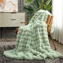 Cozy Bliss Faux Fur Throw Blanket for Couch, Fuzzy Soft Plush Thick Bubble Blanket for Sofa Bedroom Living Room, 60 * 80 Inches Sage Green by CozyNest Decor