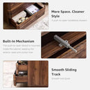 JXQTLINGMU 22" Modern Nightstand with Charging Station, Large Push-to-Open End Table, Wood Bedside Table w/Curved Profile Design, Handleless 3 Drawer Night Stand for Bedroom, Living Room, Brown by CozyNest Decor
