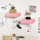 BAMEOS Pink Floating Shelves for Wall, 6" x 6" Wall Shelves for Room, Floating Book Shelves, Hanging Shelves for Bedroom, Bedroom, Living Room, Kitchen (Set of 2) by CozyNest Decor
