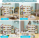 Toy Storage Organizer, with 4-Tier Toy Shelf and 12 Bins, Kids Bookshelf and Toy Storage with 6 Shelves for Kids Room Bedroom Playroom Nursery Room by CozyNest Decor