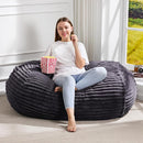 Hobestluk 3FT Bean Bag Chairs Adult Bean Bag with Portable Handle Comfy Large Bean Bag Chair with Removable Cover for Living Room Bedroom or Reading Nook (Stripe Dark Grey, 3FT) by TinyTreasures Baby Boutique