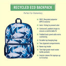 Wildkin ECO rPET Kids Backpack – Recycled, Padded, Adjustable for School & Travel – Sharks by TinyTreasures Baby Boutique