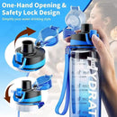 Water Bottle, 32 oz Motivational Water Bottles with Time Marker-Tritan & BPA Free, Sports Water Bottle with Time to Drink & Strap, Wide Mouth, Leakproof -Gift for Christmas Gym Fitness & Outdoor by CozyNest Decor