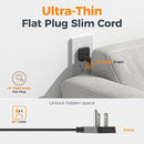 Black Extension Cord 5 Ft, TESSAN Flat Surge Protector Power Strip with 4 Wide Spaced AC Outlets 3 USB Ports (1 USB C), Ultra Thin Flat Plug with 900J Surge Protection, Office Dorm Room Essentials by TinyTreasures Baby Boutique