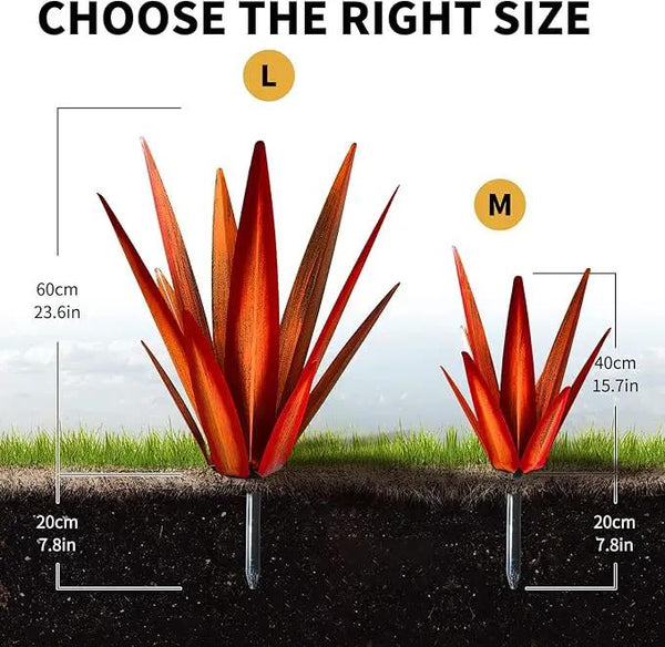 Large Tequila Rustic Sculpture, Rustic Metal Agave Plants for Outdoor Patio Yard, Home Decor Hand Painted Garden Yard Statue, Lawn Ornaments Yard Stakes (Red - L), photo 2 of 7