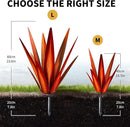 Large Tequila Rustic Sculpture, Rustic Metal Agave Plants for Outdoor Patio Yard, Home Decor Hand Painted Garden Yard Statue, Lawn Ornaments Yard Stakes (Red - L) by GreenHaven Gardens