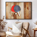 ElephantStock Ping Pong Wall Art - Horizontal Framed Canvas - 1-Piece Living Room Wall Decor - Photography Canvas Print - Brown and Red Decor for Wall - 43" X 29" by CozyNest Decor