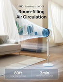 Dreo Fan for Bedroom, 80° Oscillating Standing Fan, 25dB Quiet, 80ft Pedestal Fans for Home Office, 90° Manual Vertical, 3 Speeds, Remote, 34-41" Adjustable Height, Air Circulator by CozyNest Decor