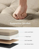 SONGMICS MAZIE Collection - 43 Inches Folding Storage Ottoman Bench, Ottoman Foot Rest, End of Bed Bench, Storage Chest, Load 660 lb, for Living Room, Bedroom, Entryway, Camel Brown ULSF077R01 by CozyNest Decor