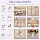 AKOZLIN 6-Tier Jewelry Box Organizer Functional 5 Drawers Leather Jewelry Storage Case for Women Girls Ring Necklace Earring Bracelet Holder Organizer with Mirror Violet by TinyTreasures Baby Boutique