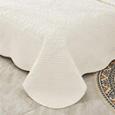 MarCielo 3-Piece 100% Cotton Oversized Bedspread Lightweight Quilt Coverlet Embroidery Farmhouse Bedding Set T0 (Bright White, Twin (68"x86")) by CozyNest Decor