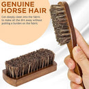 Horsehair Laundry Stain Brushes Set 2pcs by TAKAVU, Natural Soft Bristle for Scrubbing Out Tough Stains on Delicate Fabrics Knits Cotton Leather Washable Fabrics by CozyNest Decor