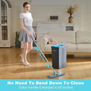 JOYMOOP Mop and Bucket Set with Wringer, Mops for Floor Cleaning, Wall Mop Cleaner with Long Handle, with 6 Reusable Microfiber Mop Pads - Grey+Cyan Blue by CozyNest Decor