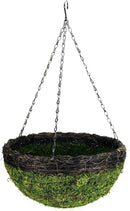 SuperMoss (29319 MossWeave Hanging Basket | Outdoor Hanging Planter with Moss | Decorative Plant Hanger for Porch, Balcony, Garden & Home Décor, Round with Wicker Rim, Set of 3 (S/M/L), Green by GreenHaven Gardens