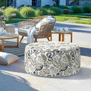 LVTXIII Outdoor Inflatable Ottoman, Fade-Resistant Round Footrest Stool D31”x H14”, Portable Patio Pouf for Garden Camping or Home Use, Dailey Tan by CozyNest Decor