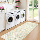 Runner Rug for Entryway: 2.6x8 Kitchen Rugs Non Slip Washable Ultra-Thin Soft Floral Carpet Indoor Floor Stain Resistant Carpets for Hallway Bedroom Kitchen Laundry Bathroom Dorm Beige/Multi by TinyTreasures Baby Boutique