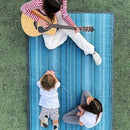 Little Unicorn 5'x5' Outdoor Family Picnic & Beach Blanket | Durable & Water-Resistant Fabric | Compact Fold & Easily Wipes Clean | Zipper Pocket (Shoreline Stripe) by TinyTreasures Baby Boutique