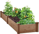 Yaheetech 8x2ft Wooden Horticulture Raised Garden Bed Divisible Elevated Planting Planter Box for Flowers/Vegetables in Backyard/Patio Outdoor, Dark Brown, 95 x 25 x 11in by GreenHaven Gardens